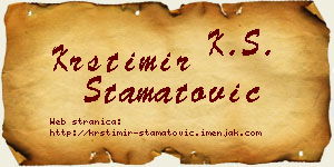 Krstimir Stamatović vizit kartica